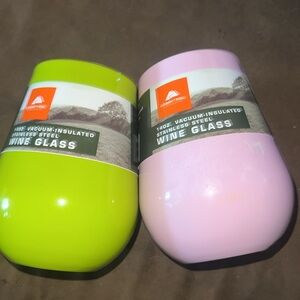2 NWT 14 Oz Vacuum-Insulated Steel Wine Glasses